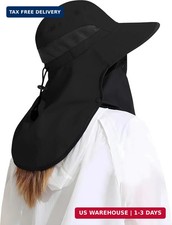 Outdoor Sun Hat Detachable Neck Face Flap UPF 50 UV Protection Visor Fishing Hat