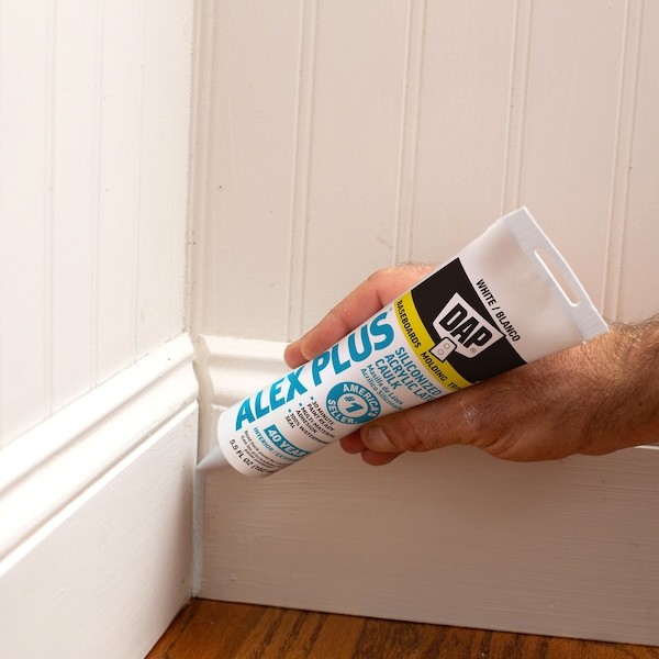 Dap 18128 Silicone Caulk, 6 Oz, Tube, White, Silicone Base, Alex Plus