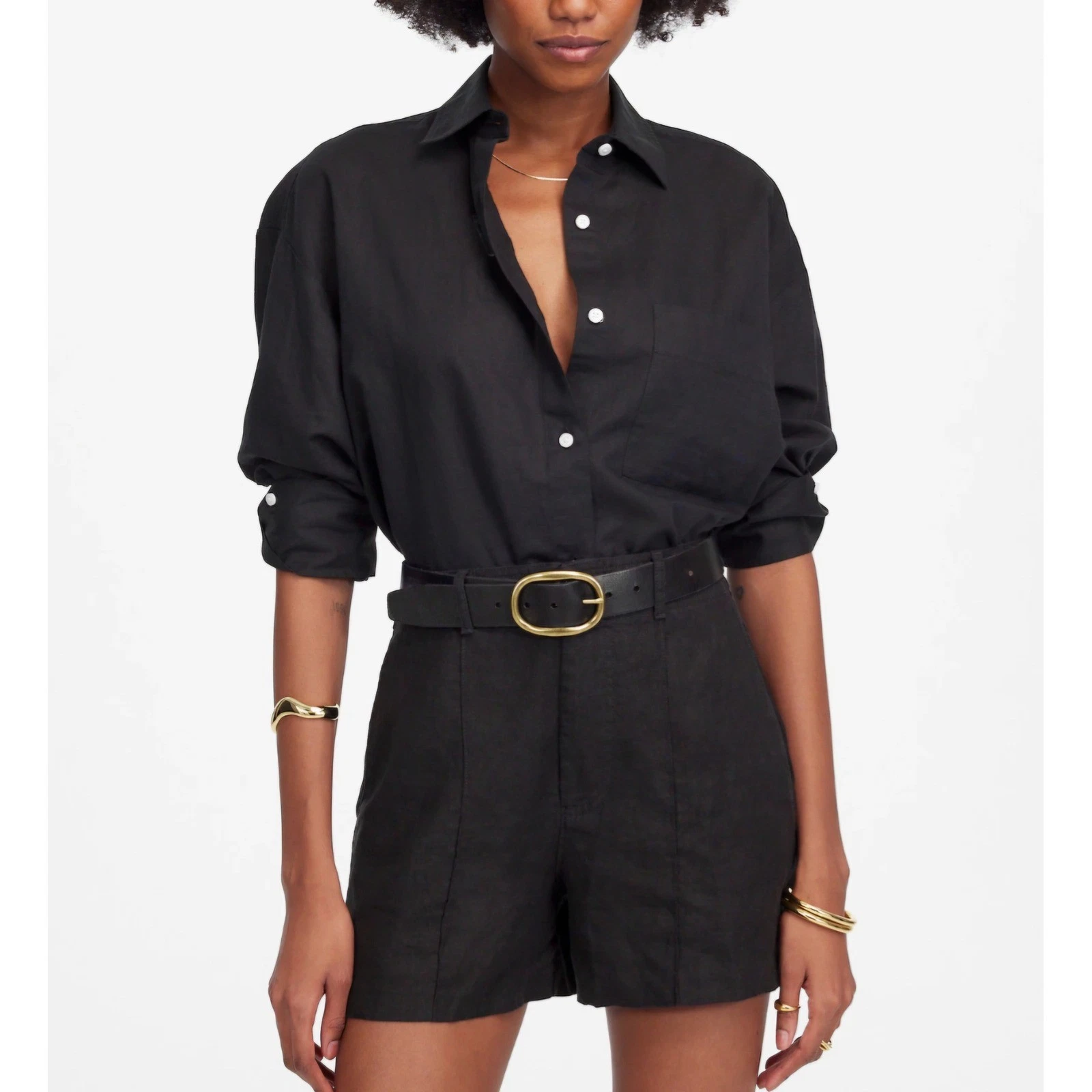 Madewell Linen Black Smart Casual Old Money Quiet Luxury Resort Shorts sz 4
Opens in a new window or