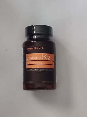 Amazon Elements Vitamin K2 100 mcg, Vegan, 65 Capsules, 2 month supply 10-26