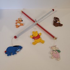 Winnie the Pooh Vintage Nursery Crib Wooden Mobile Disney Parts
