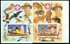 St. Lucia 1986 Scouts SS IMPERF PROOF w/ St. Vincent!-1