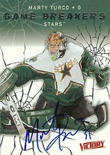 Marty Turco autographed Hockey Card (Dallas Stars) 2003 UD Victory #GB9