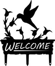 Hummingbird Welcome Yard Sign - Made in America - Outdoor Decor