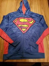 Superman Boys Youth Large 10/12 Zip Up Graphic Hoodie Large A