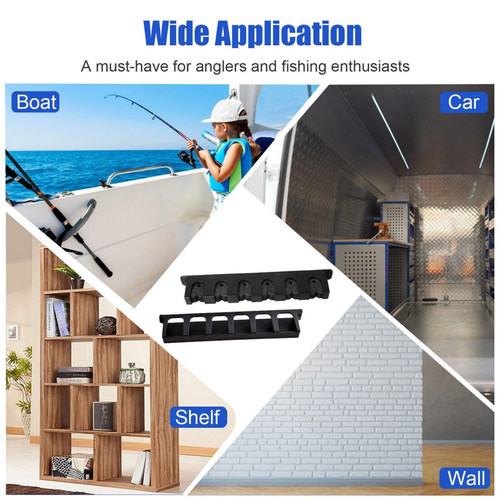 Fishing Rod Rack Vertical Holder Wall Mount Storage Horizontal Stand Boat Pole* - Picture 14 of 27