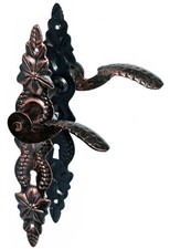 Türklinke Türdrücker Langsschild 72 Schlüssel Kupfer Schmiedeeisen