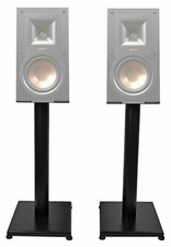 Black 21 Steel Bookshelf Speaker Stands For Klipsch R-15M Bookshelf Speakers