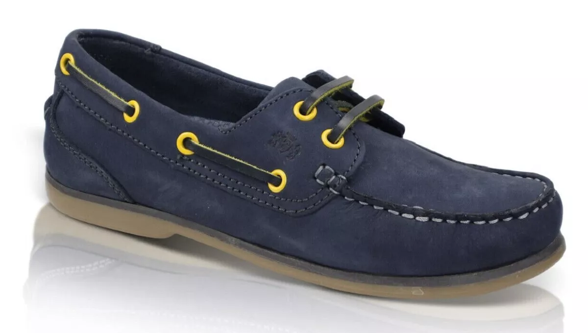 Ladies Catesby Boat Shoes Leather Lace Up Loafers Deck Yachting