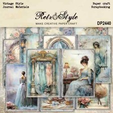 Vintage Beautiful Women Dresses Flowers A5 Scrapbook Card Journal Craft Paper