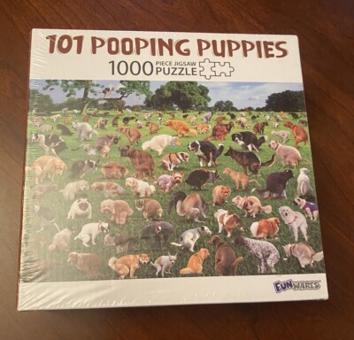 101 Pooping Puppies 1000 Piece Puzzle by Fun Wares SEALED