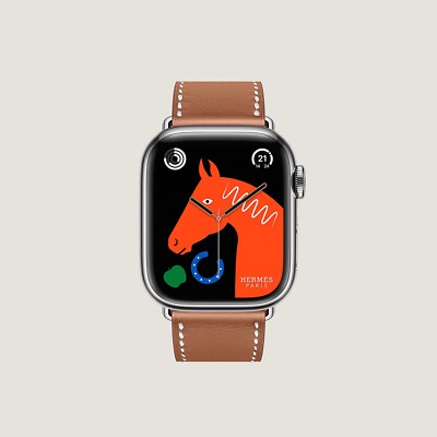 Apple Watch Hermès Single Tour 41 mm Gold Swift Calfskin Leather