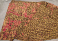 WOMANs LONG REVERSABLE 22" SKIRT - Brown  Red Floral Blooms SOFT Indian BoHo