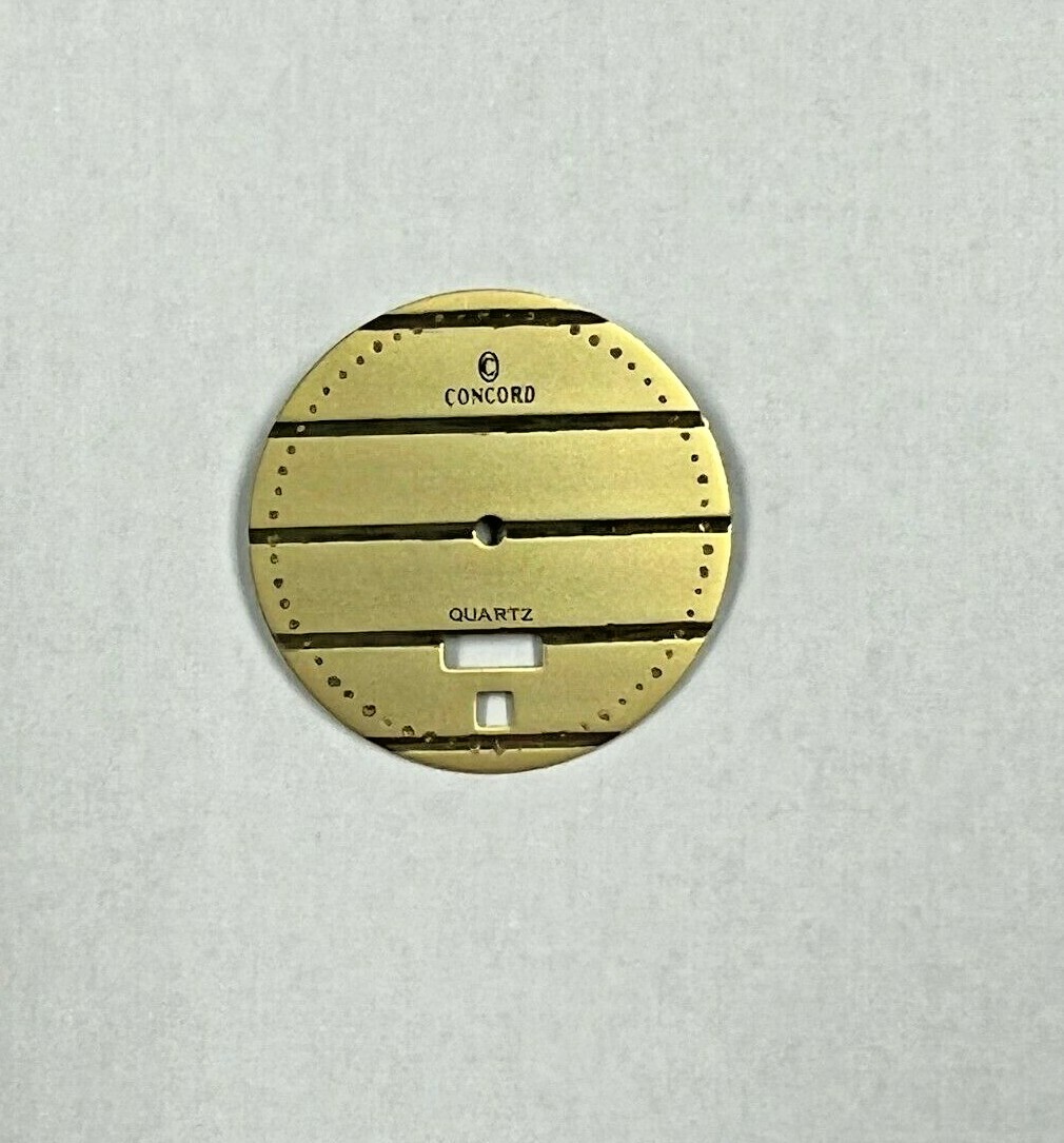 Concord Quartz Yellow Dial 27.5mm 6 o'clock Day and Date