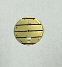 Concord Quartz Yellow Dial 27.5mm 6 o'clock Day and Date