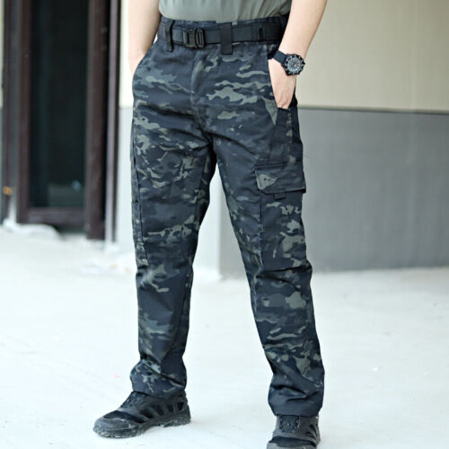 Pantalones tácticos para hombre Multi-bolsillo Ripstop Combate Carga Militar Camuflaje Pantalones - Imagen 15 de 40
