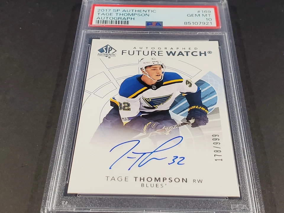 2017-18 SP AUTHENTIC TAGE THOMPSON FUTURE WATCH ROOKIE AUTO SIGNATURE PSA 10 GEM - Image 2 of 4