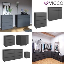 Kommode Sideboard Mehrzweckschrank Ruben Anthrazit Schublade Vicco