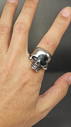 Men's Skull Ring Cool Skull & Steampunk Men's Ring - 316L Stainless Steel, Punk Gothic Style, Sizes 7-13 Emo Rings - Foto 2