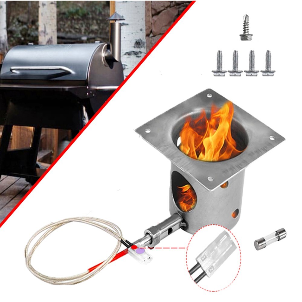 Porcelain-Enameled Fire Burn Pot and Hot Rod Ignitor Kit for