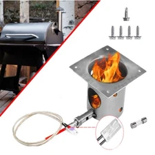 Porcelain-Enameled Fire Burn Pot and Hot Rod Ignitor Kit for Traeger / Pit Boss