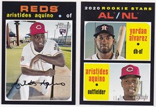 Aristides Aquino Reds 2020 Topps Heritage Action Image Variation 54 Alvarez Base