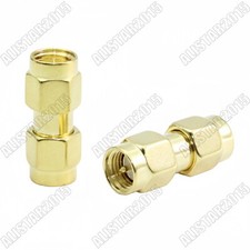 5x Adapter SMA Male to SMA Male Plug Straight RF Connector Brass Goldplated