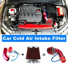 76mm Refit Car Cold Air Intake Filter Pipe Induction Kit Power Flow Hose System