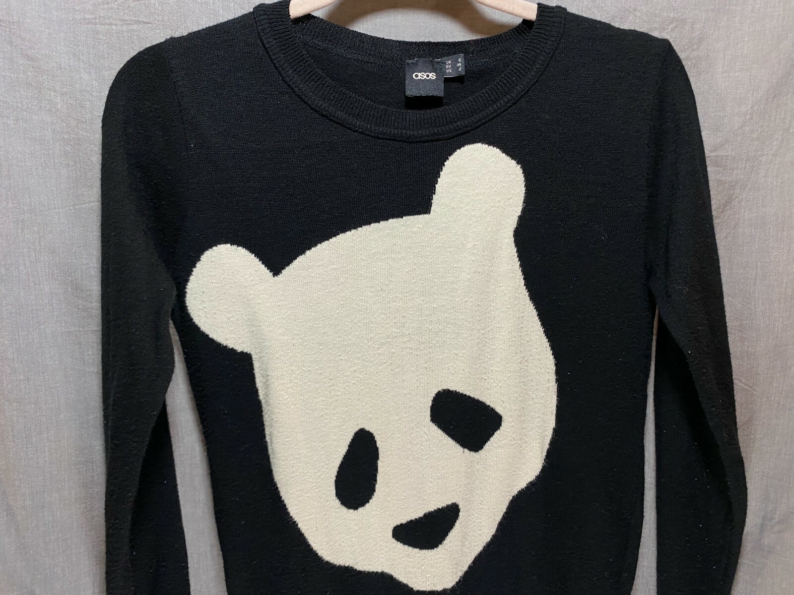ASOS Sweater Womens 2 Back Panda Bear 