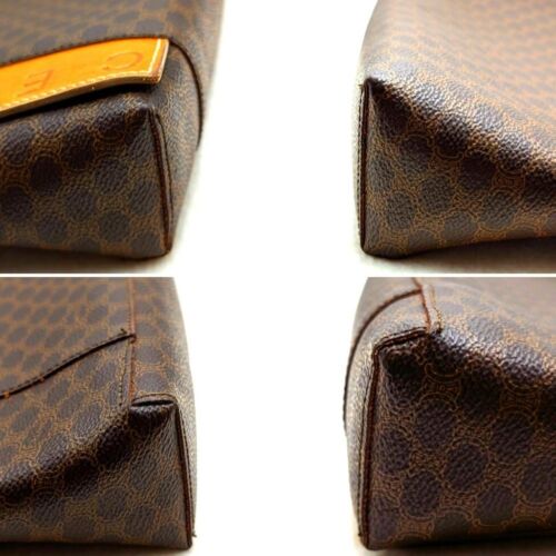 CELINE Tote bag borsa donna modello macadam PVC pelle tote bag marrone giallo - Foto 2 di 14