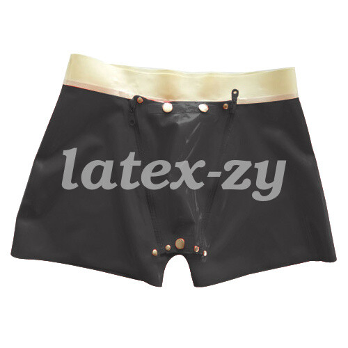 100% Latex Rubber Gummi Boxer Sexy Shorts Underwear 0.4mm Size S-XXL - Picture 1 of 11