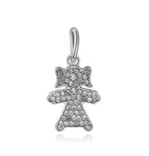 Little girl Daughter Charm Pendant In 925 Sterling Silver NEW