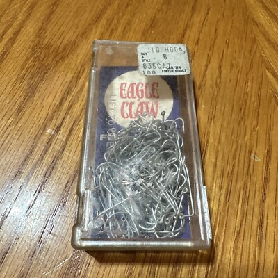 Vintage Eagle Claw 635CAT Cad/Tin Size 6 Jig Hooks 100 Pack