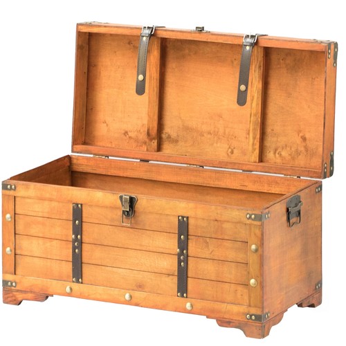 New Rustic Large Wooden Storage Trunk with Lockable Latch - Picture 6 of 8