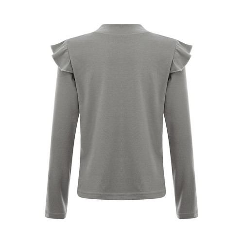 Kids Girls T-Shirt Ruffle Sleeves Tee School Top Stretch Shirts Solid Color - Picture 21 of 61
