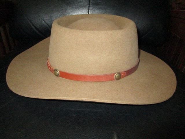 Custom Made Beaver Brand Hats Cowboy Size 7 Fur Felt Leather  display picture 1
