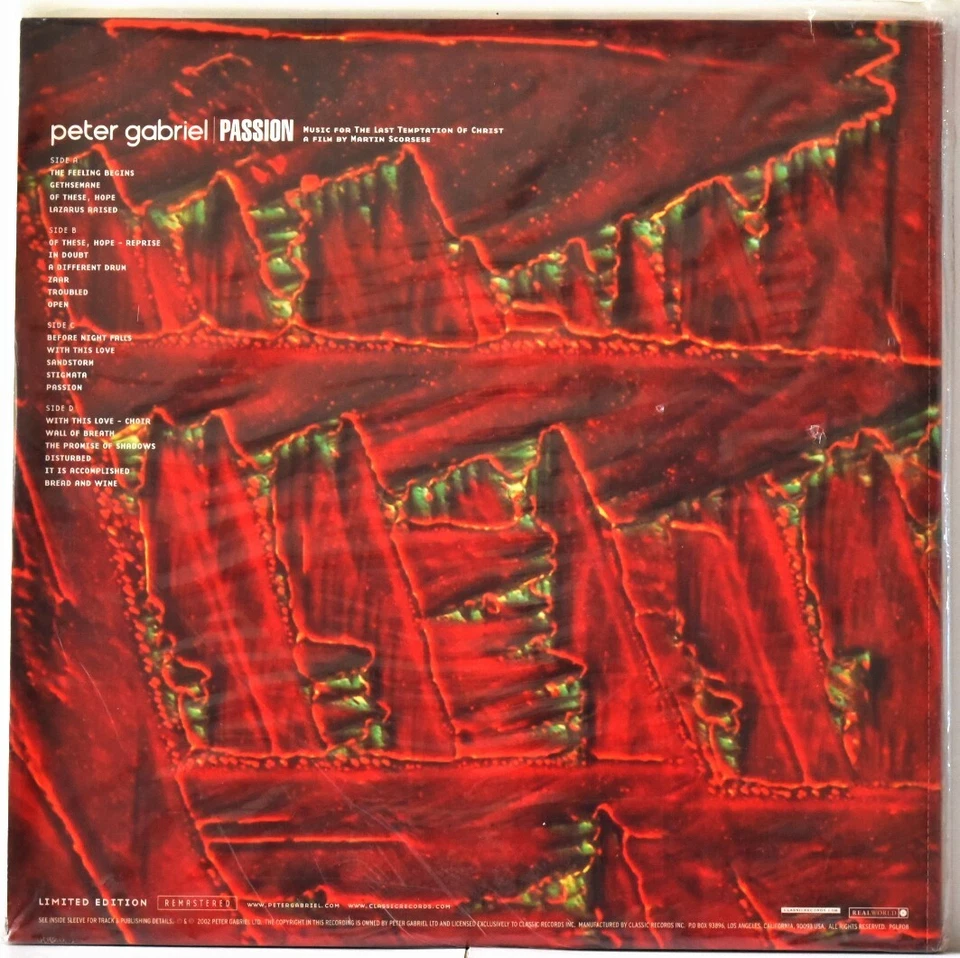 AUDIOPHILE CLASSIC RECORDS USA PETER GABRIEL "Passion" SDTK 200g SV-P #2LP SS - Image 2 of 2