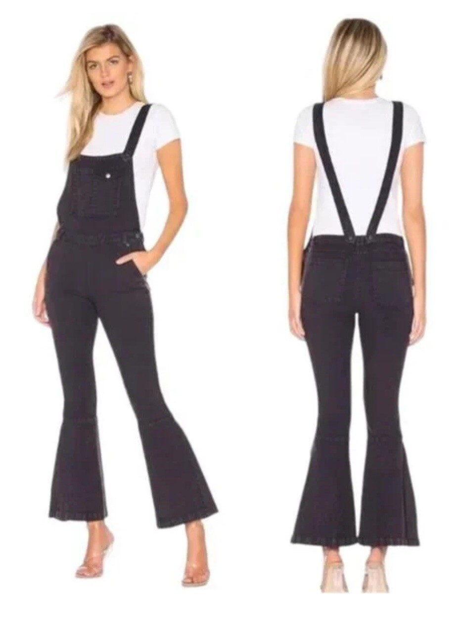 CHASER NWT Revolve Flared Crossback Overalls in B… - image 1