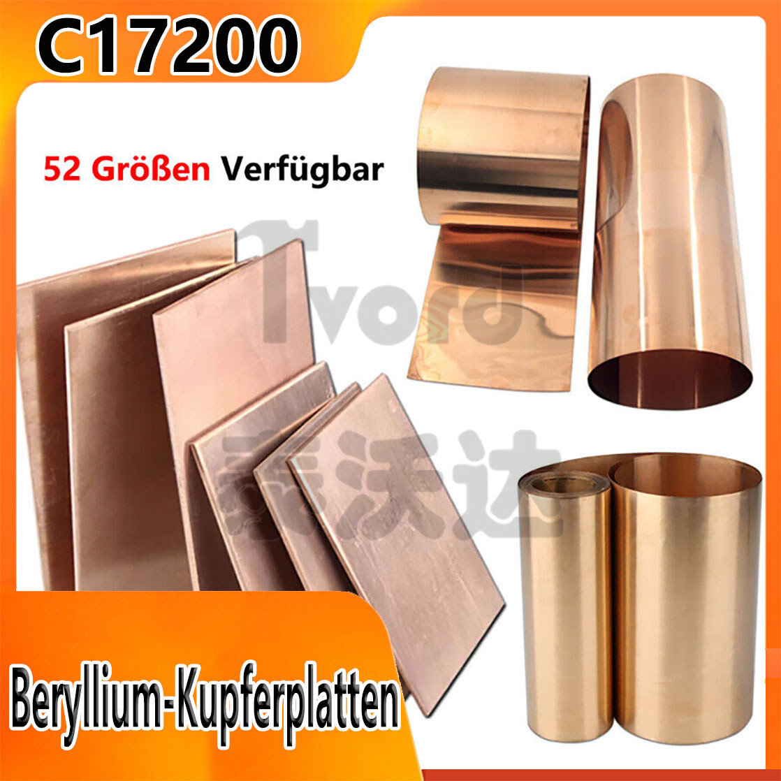 Placas de cobre berilio espesor 0,08 mm 0,1 mm 0,2 mm ~ 5 mm Becu chapa de bronce berilio