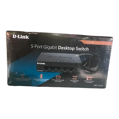 D-Link 5-Port Gigabit Desktop Switch (dgs) (105GL) Brand New In Box