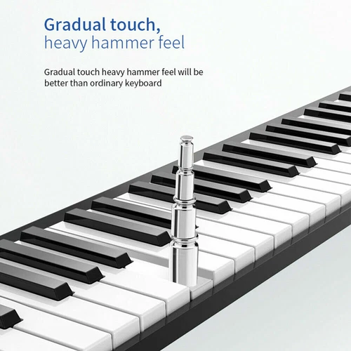 88-Tasten klappbar Keyboard Digitalpiano elektrisch Klavier mit Umhängetasche DE - Bild 9 von 12