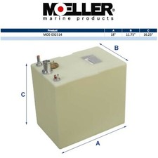 Moeller 32514 14 Gallon Below Deck Permanent Marine Fuel Tank