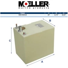 Moeller 32514 14 Gallon Below Deck Permanent Marine Fuel Tank
