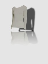 250 Neiman Marcus Women's Ivory Long Sleeve Cashmere Sweater Top Size L