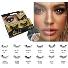 EBIN CATTITUDE LASHES WILD CAT 3D FALSE STRIP BLACK EYELASHES