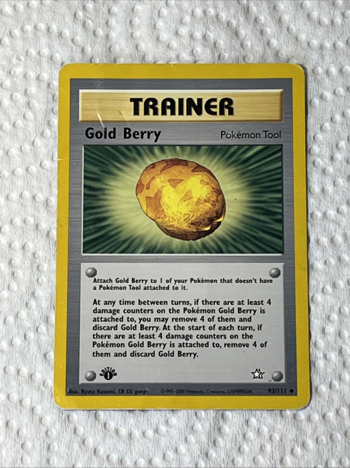 Gold Berry 93/111 1st Edition Pokemon Neo Genesis - Heavy Play