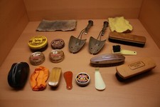 Vintage Shoe Polish Wax Brushes Buffers Rags Stretchers Shoe Horns Miscellaneous