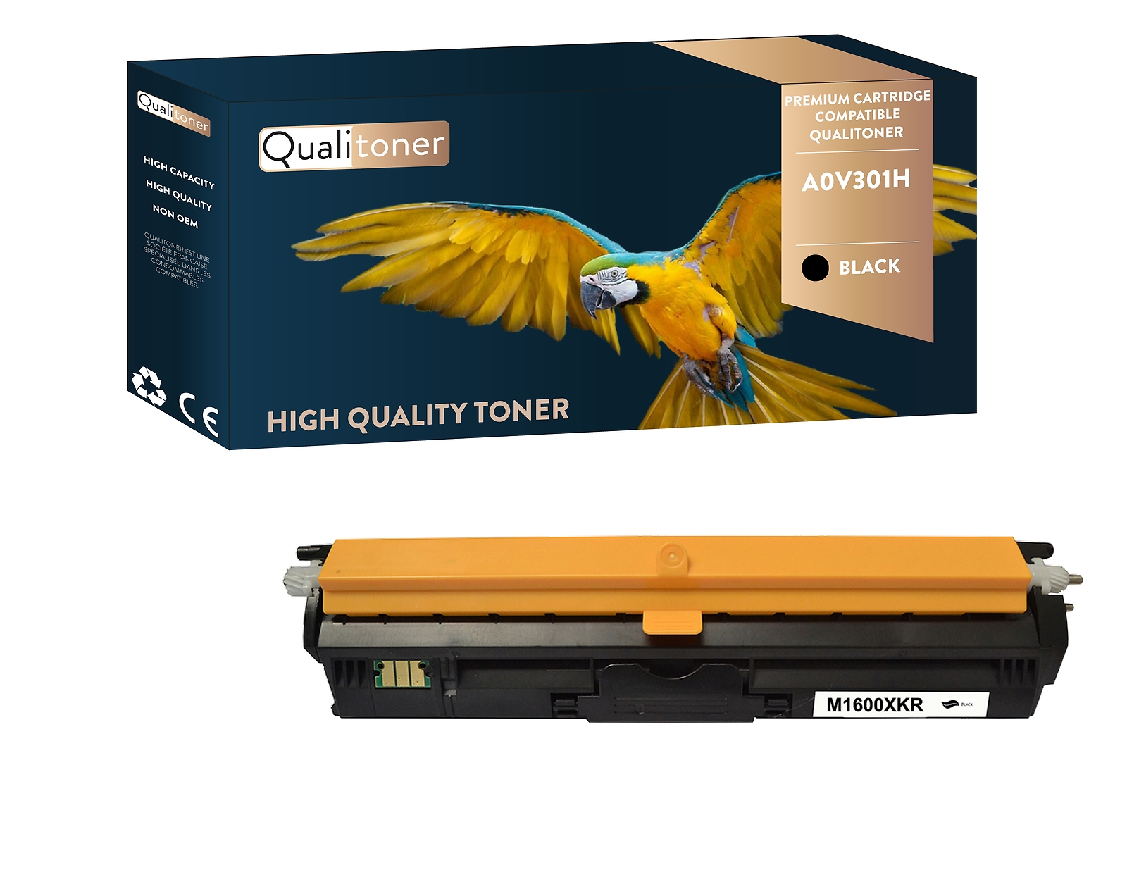 Toner compatible Konica Minolta A0V301H Qualitoner laser noir