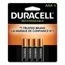 4 Duracell AAA Rechargeable NiMH Batteries 850 mAh, DX2400 