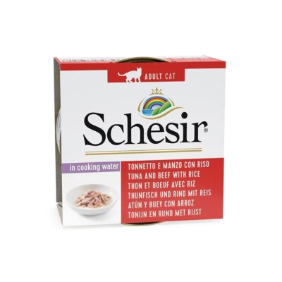 8005852750518 SCHESIR in cooking water Tuna with beef and rice - nassfutter für 